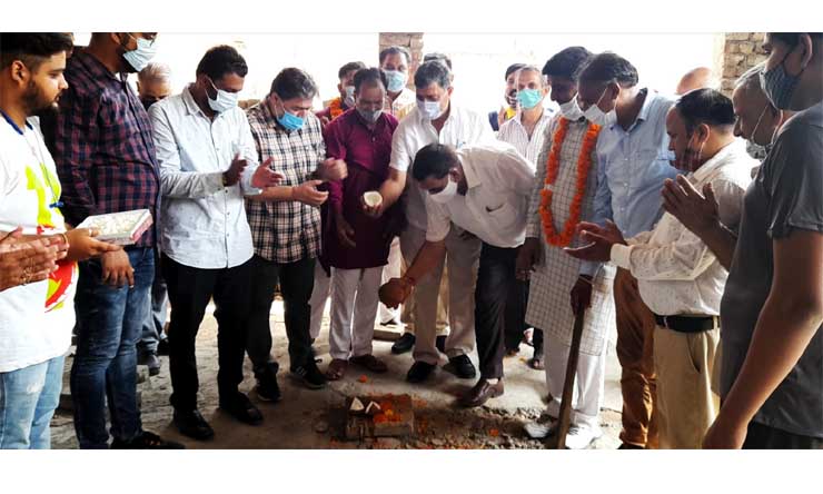 Jugal Kishore,Chander Mohan kick started Construction Work of Community Hall at Ward No. 29 Jammu