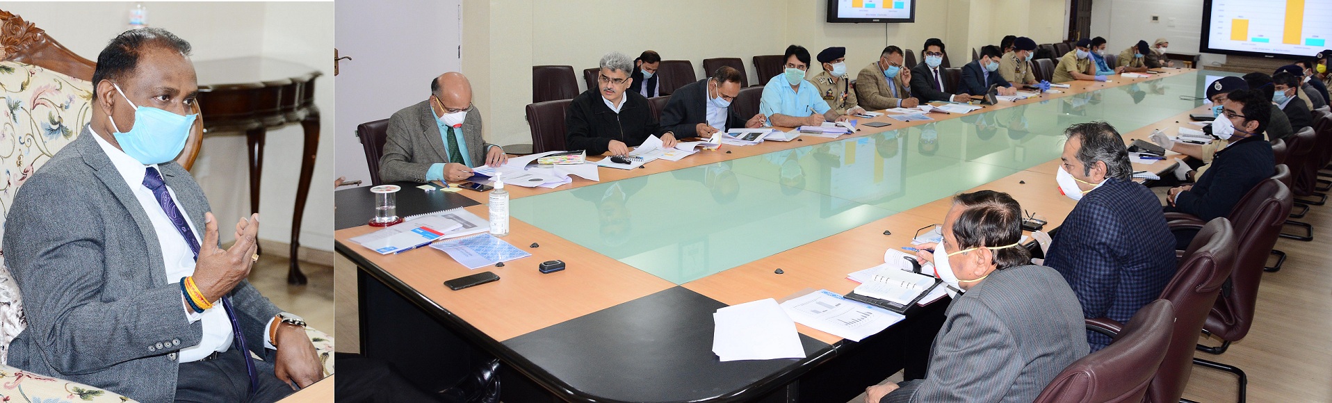 L-G calls for setting up kiosks for testing of those returning from outside J&K, reviews development works