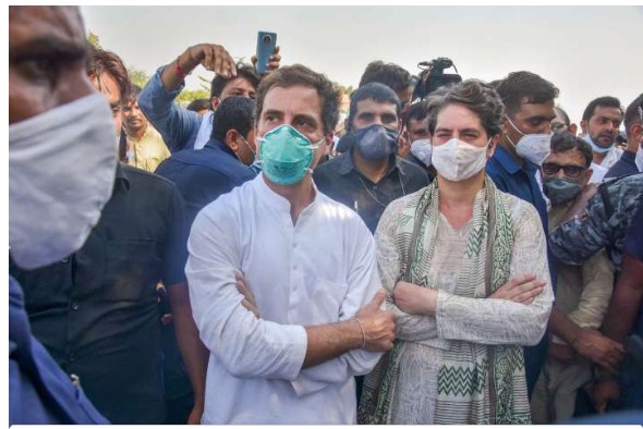 Noida: FIR against Rahul Gandhi, Priyanka, 200 other Congress workers under Epidemic Diseases Act