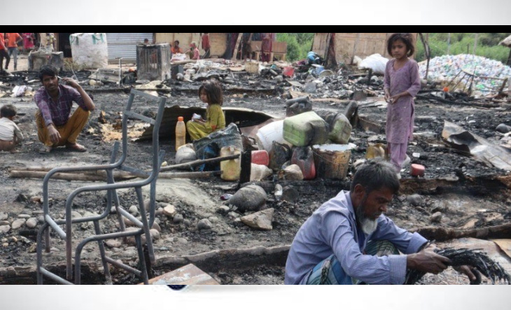 Over two dozen shanties of Rohingya gutted in midnight blaze in Jammu