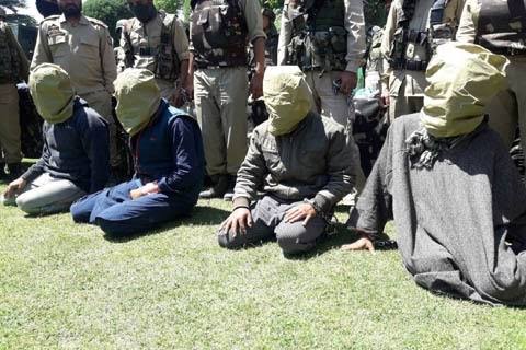 4 Militants involved in grenade lobbying and explosive planting arrested in Awantipura