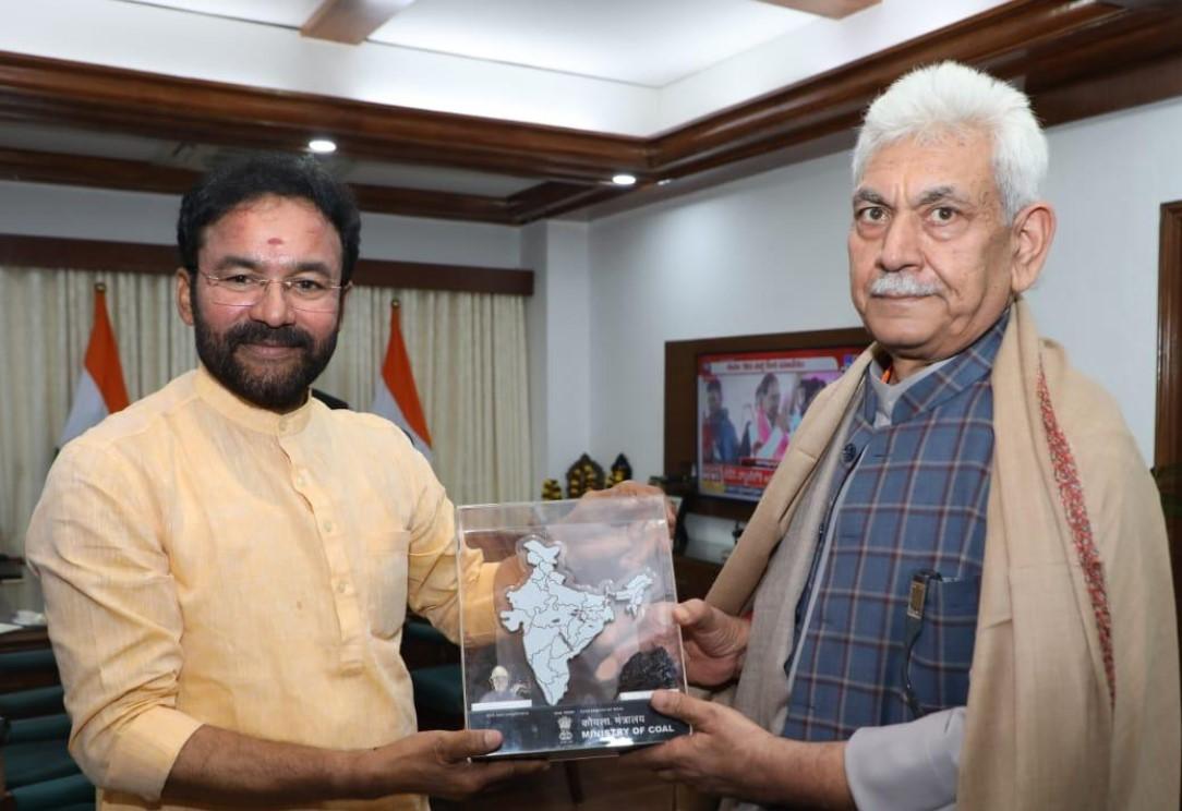 Union Minister G Kishan Reddy meets LG Manoj Sinha