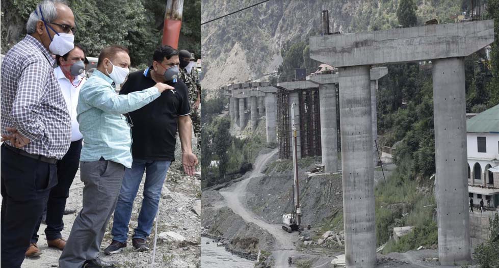 FC Revenue visits Ramban; inspects NH-44 four laning construction works