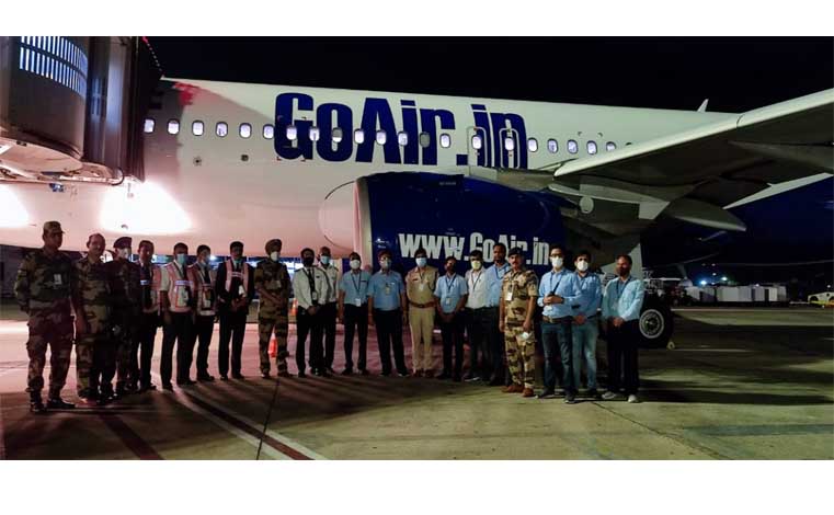GoAir Trial flight successfully lands at Jammu Airport