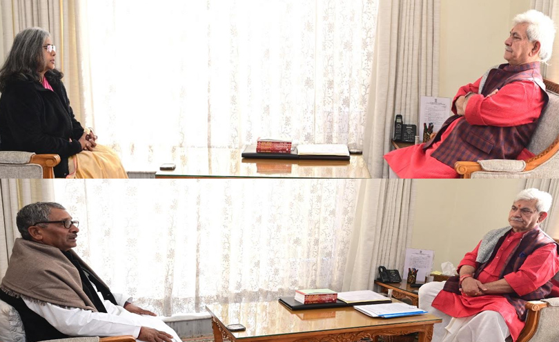 Member Parliament; Chief Post Master General J&K Circle meet Lt Governor