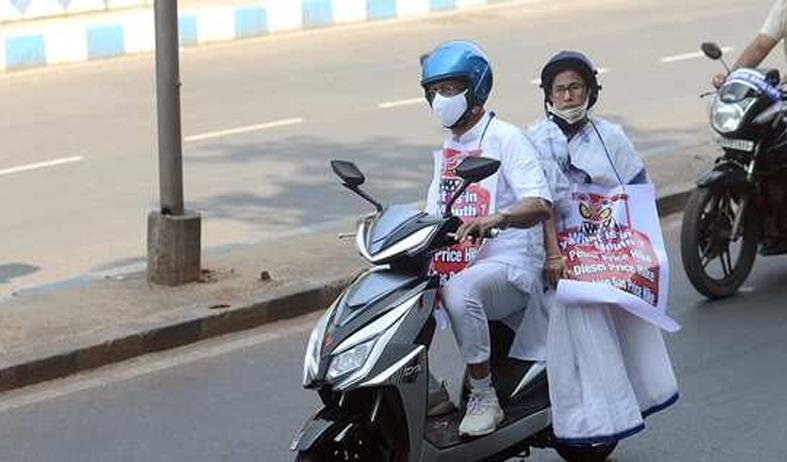 After Tejashwi Yadav's Tractor Ride, Mamata Banerjee's Scooter Spin