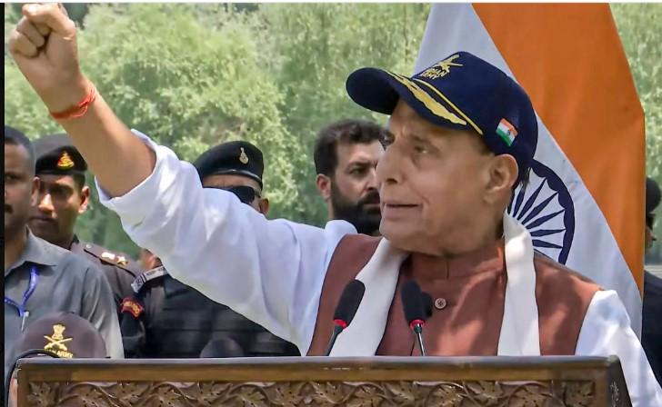 "Are nuclear weapons safe in hands of a rogue nation," Rajnath Singh calls out Pak nuclear blackmail