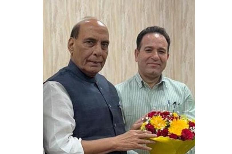 Sunil Sharma calls upon Rajnath Singh, discusses developmental, security issues