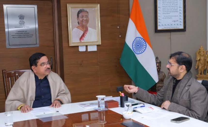 Satish Sharma calls on Union Minister Pralhad Joshi