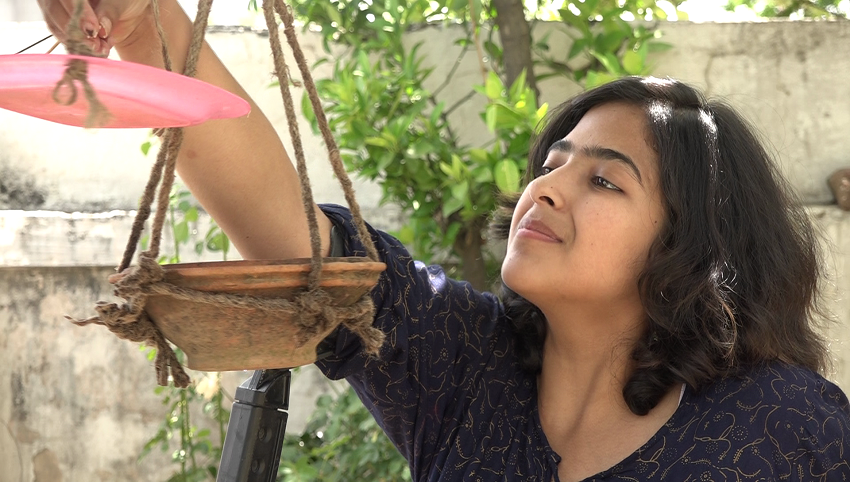 Specially abled  girl from Udhampur takes lead in saving birds from scorching heat