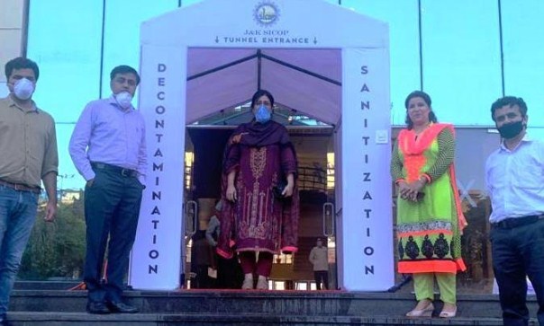 J&K SICOP sets up sanitization tunnel at Udyog Bhawan Jammu