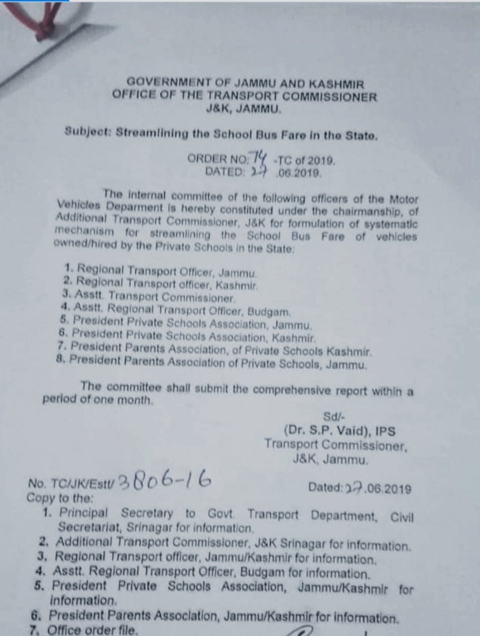 Transport Commissioner constitutes committee to streamline Private schools transport fees