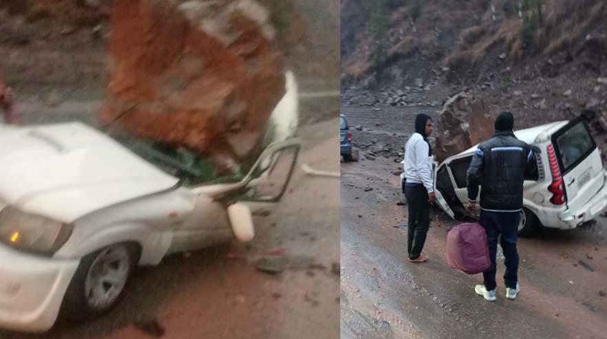 Driver dies, two CRPF men injured as boulder falls on vehicle in J&K’s Poonch