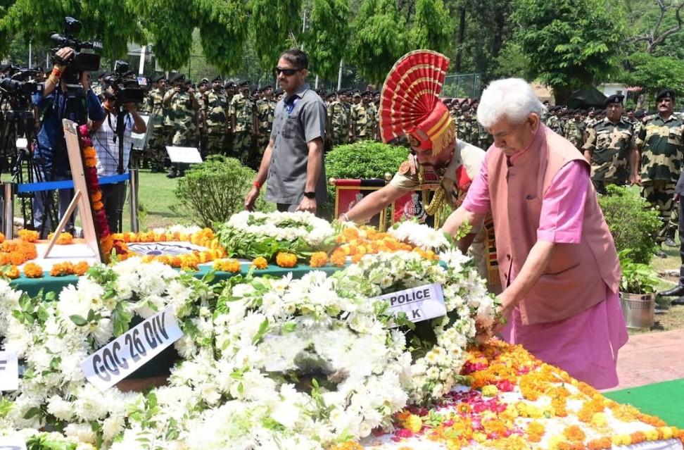 LG Manoj Sinha pays tribute to martyred BSF Sub Inspector Mohammad Imtiyaz