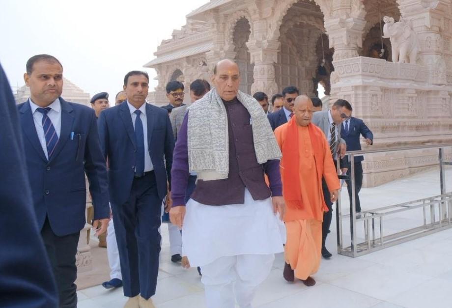 Rajnath hoists flag in Ram Temple complex to mark second year of idol consecration