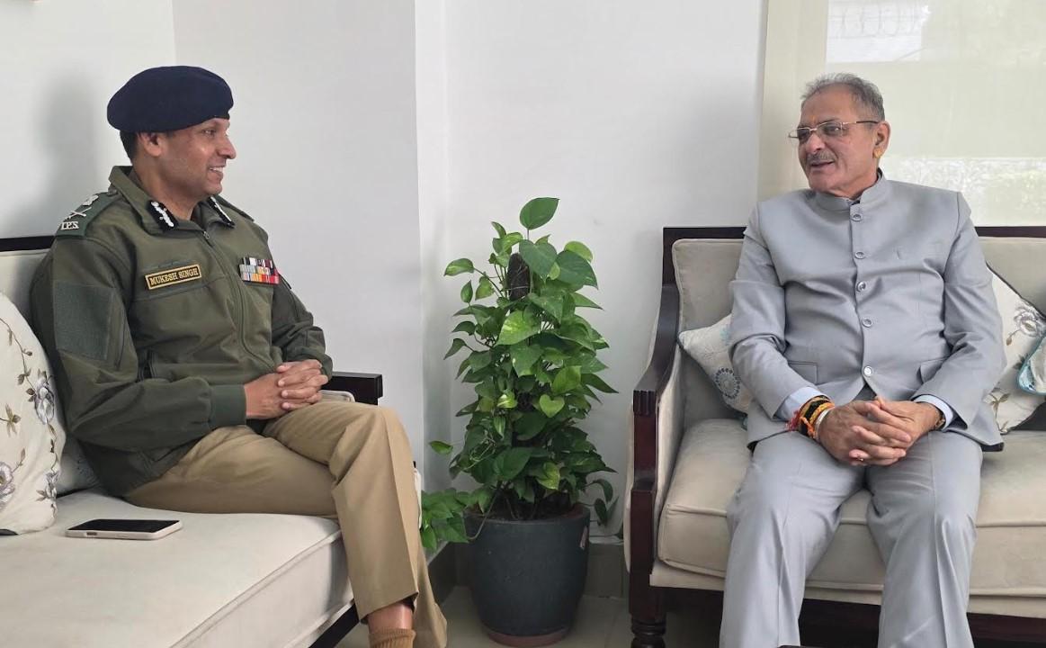 DGP Ladakh (Designate) Mukesh Singh Calls on Lt Governor