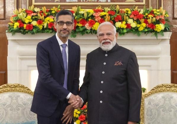 PM Modi Meets Google CEO Sundar Pichai, Discusses AI Collaboration