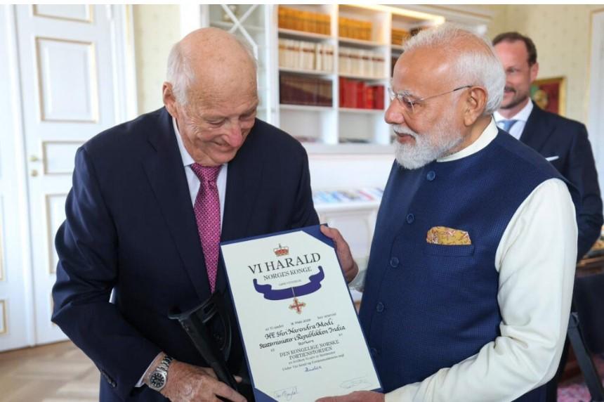"Dedicated to every Indian": PM Modi receives Norway's highest civilian honour, hails enduring friendship