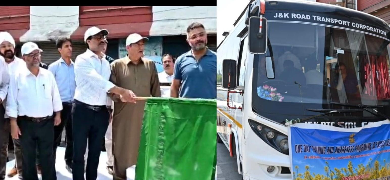 Javid Dar flags off farmers group for training camp at SKUAST-Kashmir