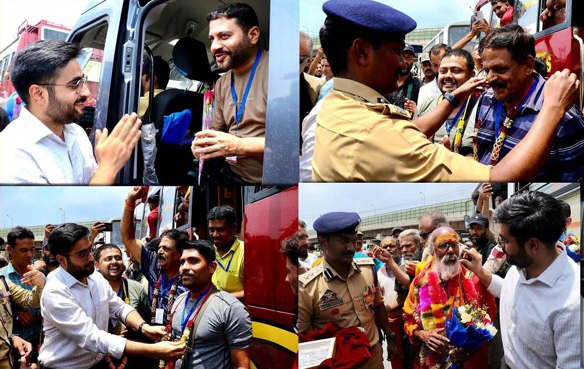 Srinagar welcomes the first batch of Amarnath Yatris with warmth & devotion