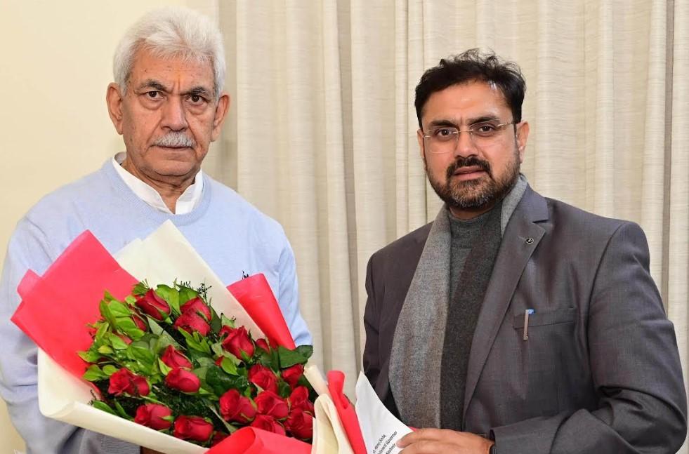 Satish Sharma called on Lieutenant Governor Manoj Sinha