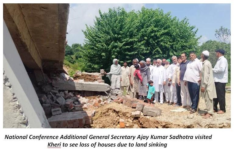 Sadhotra voices concern over soil sinking in Kheri, seeks relocation of families from vulnerable houses