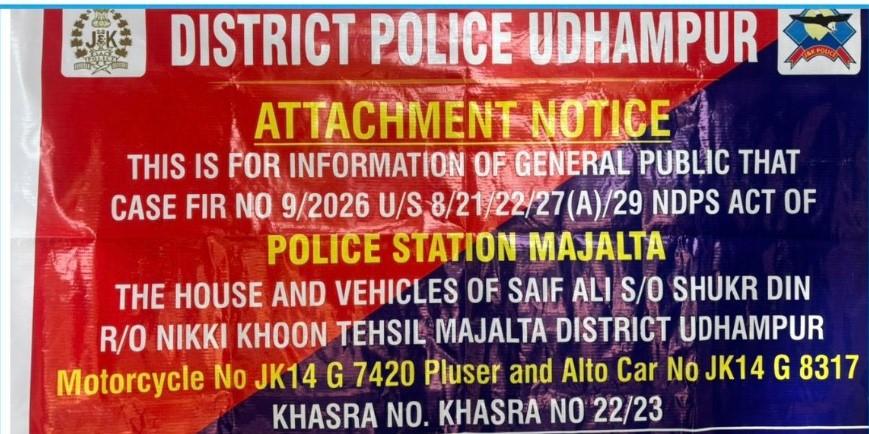 Six held with Drugs, assets worth Rs 73 Lakh attached in Udhampur