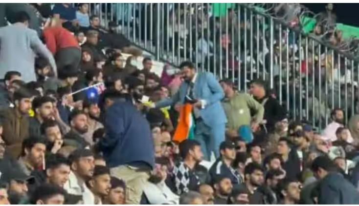 Indian Flag Sparks controversy in Lahore as Security officials Detain Cricket Fan