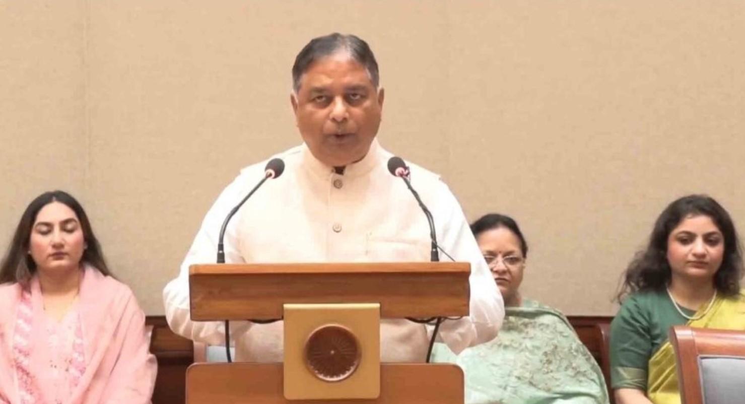 BJP J&K President Sat Sharma takes oath as newly elected MP of Rajya Sabha