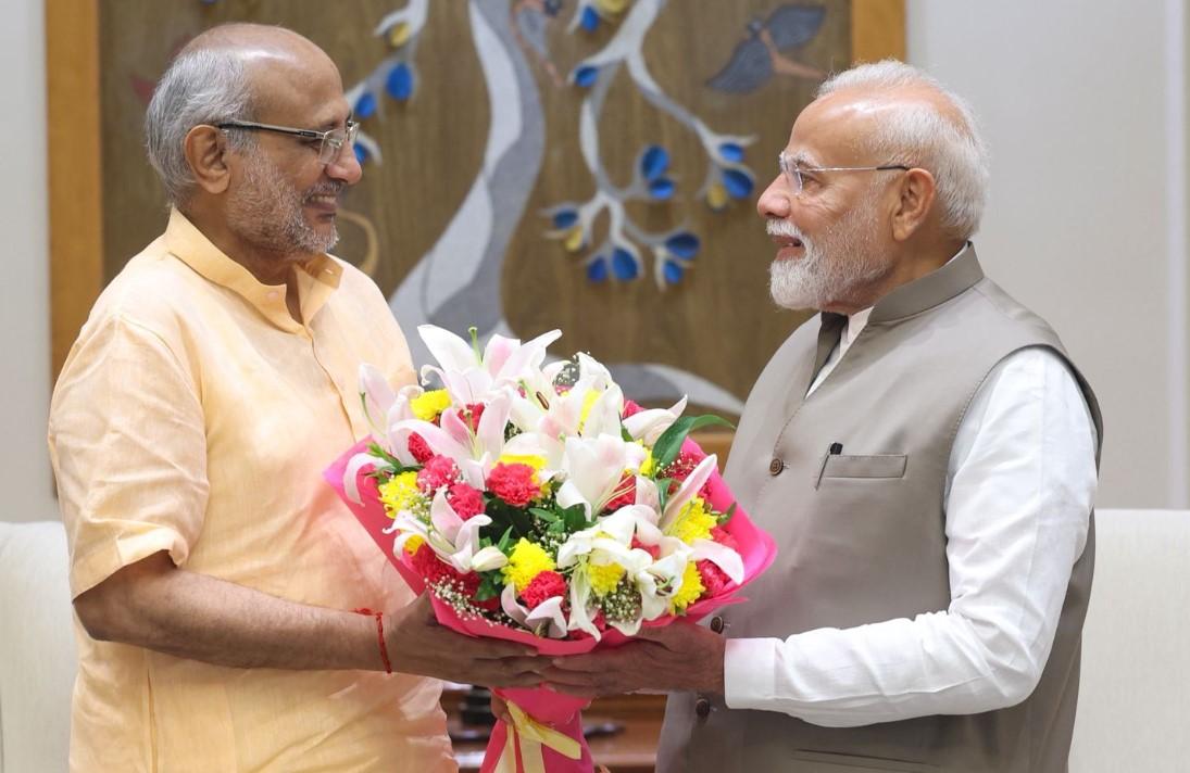 PM Modi Meets NDA's Vice President Candidate CP Radhakrishnan