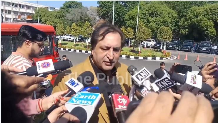 After Walkout from the assembly, Sajjad Lone talks to the media