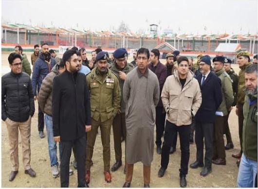 Div Com Inspects Preparations for Republic Day Celebrations at Bakshi Stadium