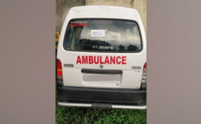 Ambulance seized with 80 Bottles of illicit liquor (750 ml each) at Thathri
