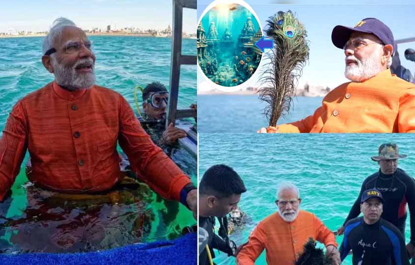 PM Modi dives into Sea to perform underwater Puja in Submerged Ancient Dwarka