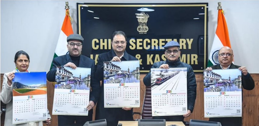 Jammu Kashmir Chief Secretary Unveils JK Bank’s 2025 Wall Calendar