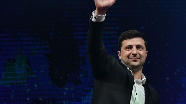 Actor and Comedian, Volodymyr Zelenskiy, wins Ukraine's Presidential Election; defeats Incumbent President.