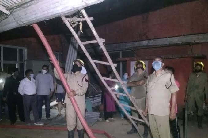 Fire guts laboratory block of SMGS hospital