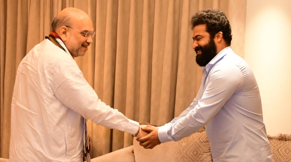 Actor Junior NTR calls on Union Home Minister Amit Shah in Hyderabad