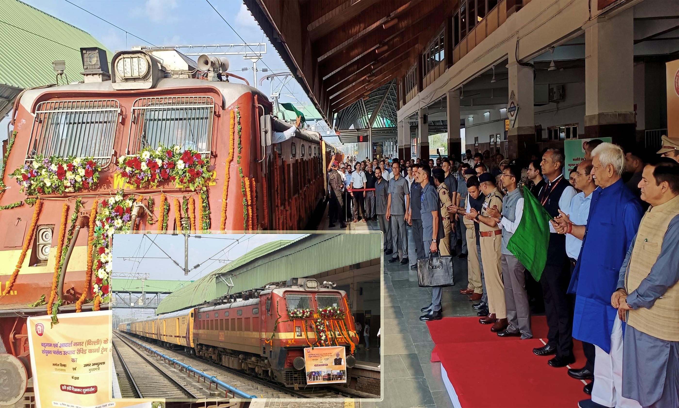 J&K L-G flags off first cargo parcel train from Kashmir valley to Delhi
