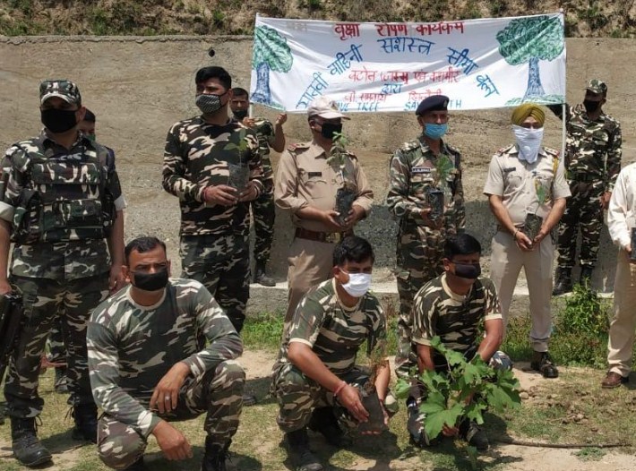 On the occasion of ‘world environment day’ plantation by B-Company 07 BN SSB in Khellani.