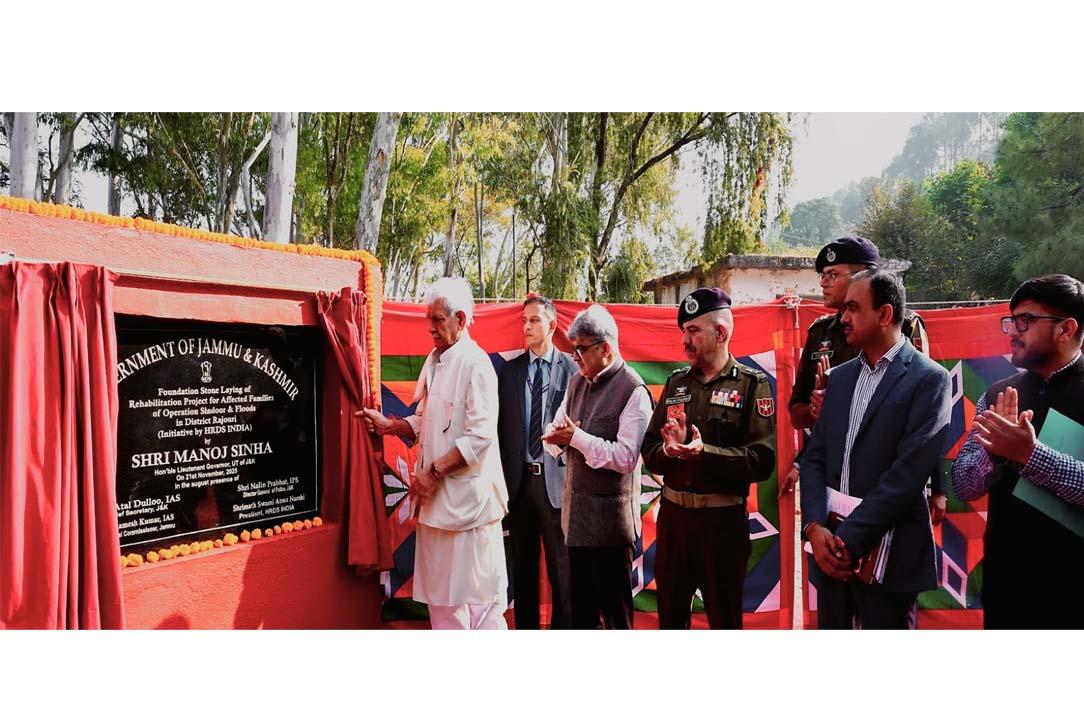 LG visits Poonch and Rajouri; lays foundation stone for construction of new houses for families affected due to recent natural calamities and unprovoked Pakistani shelling during Operation Sindoor