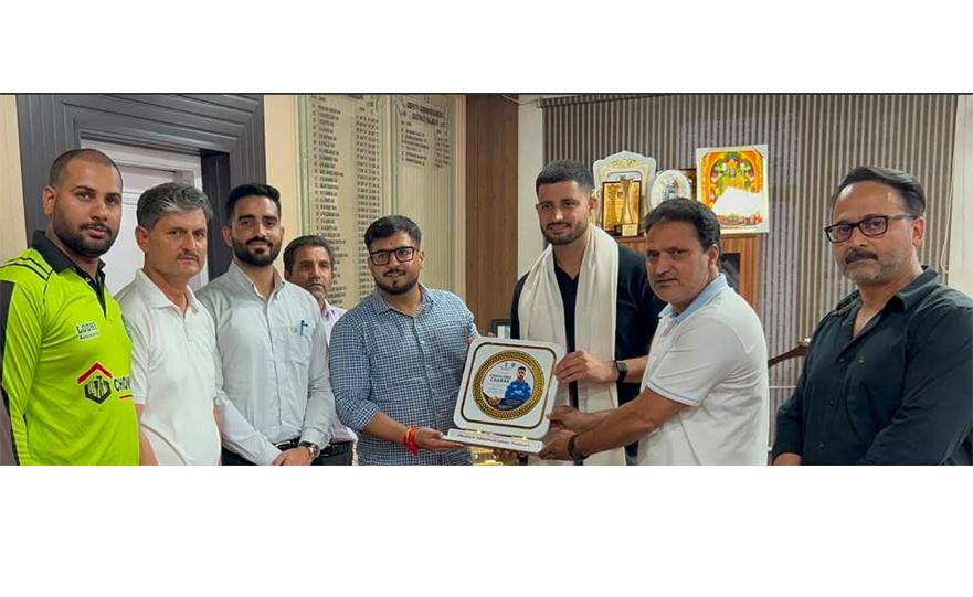 Rajouri honours local cricket star Yudhvir Singh Charak for his rising journey