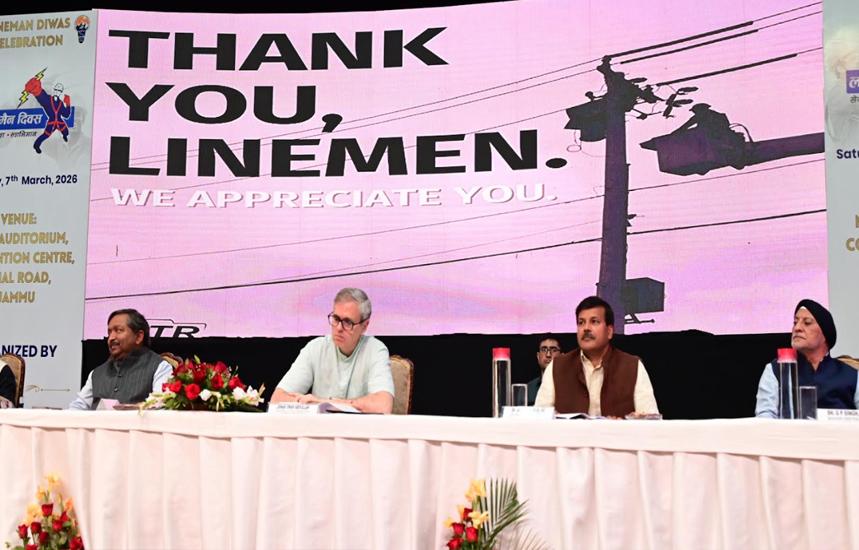 CM Omar Abdullah felicitates frontline electric utility workers at 'Lineman Diwas'