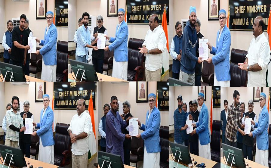 CM Omar Abdullah hands over compassionate appointment letters to beneficiaries under SRO-43, Rehabilitation Assistance Scheme