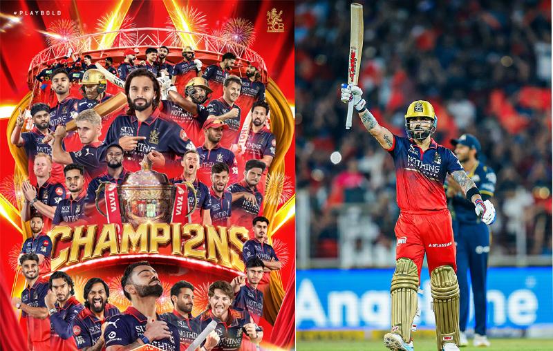 RCB Champions Again! Virat Kohli’s 25-ball fifty smashes GT to secure back-to-back IPL titles
