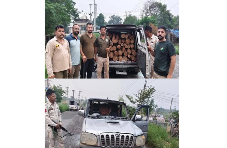 Vehicle carrying illegal khair wood seized in Jammu’s Gharota