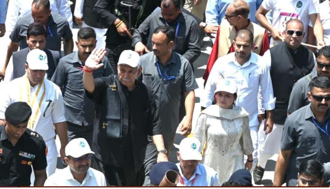 Drug-Free J&K Campaign Reaches 19th District, Lieutenant Governor Leads Padyatra in Kishtwar