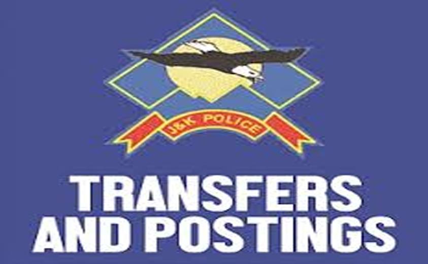 J&K Police Orders Major Reshuffle of DSPs, Issues Fresh Postings and Transfers