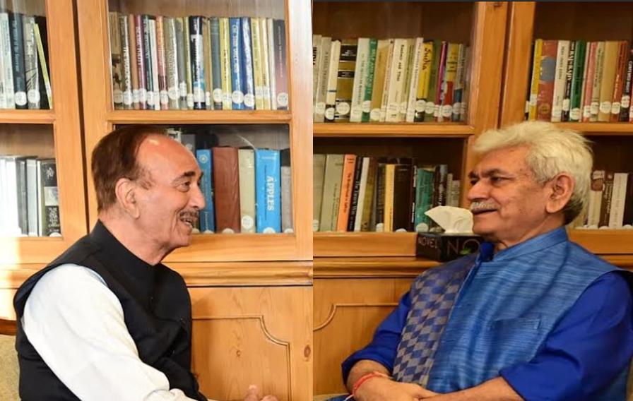 Ghulam Nabi Azad calls on LG Manoj Sinha