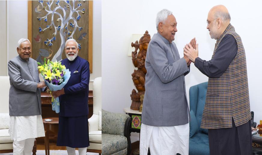 Nitish Kumar meets PM Modi, Amit Shah month after taking charge as Bihar CM